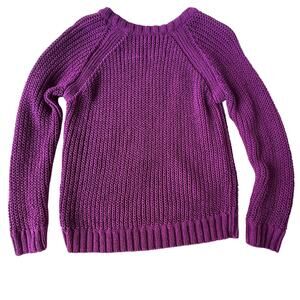Ralph Lauren Chunky Cable Knit Purple Acrylic Sweater Women's Large